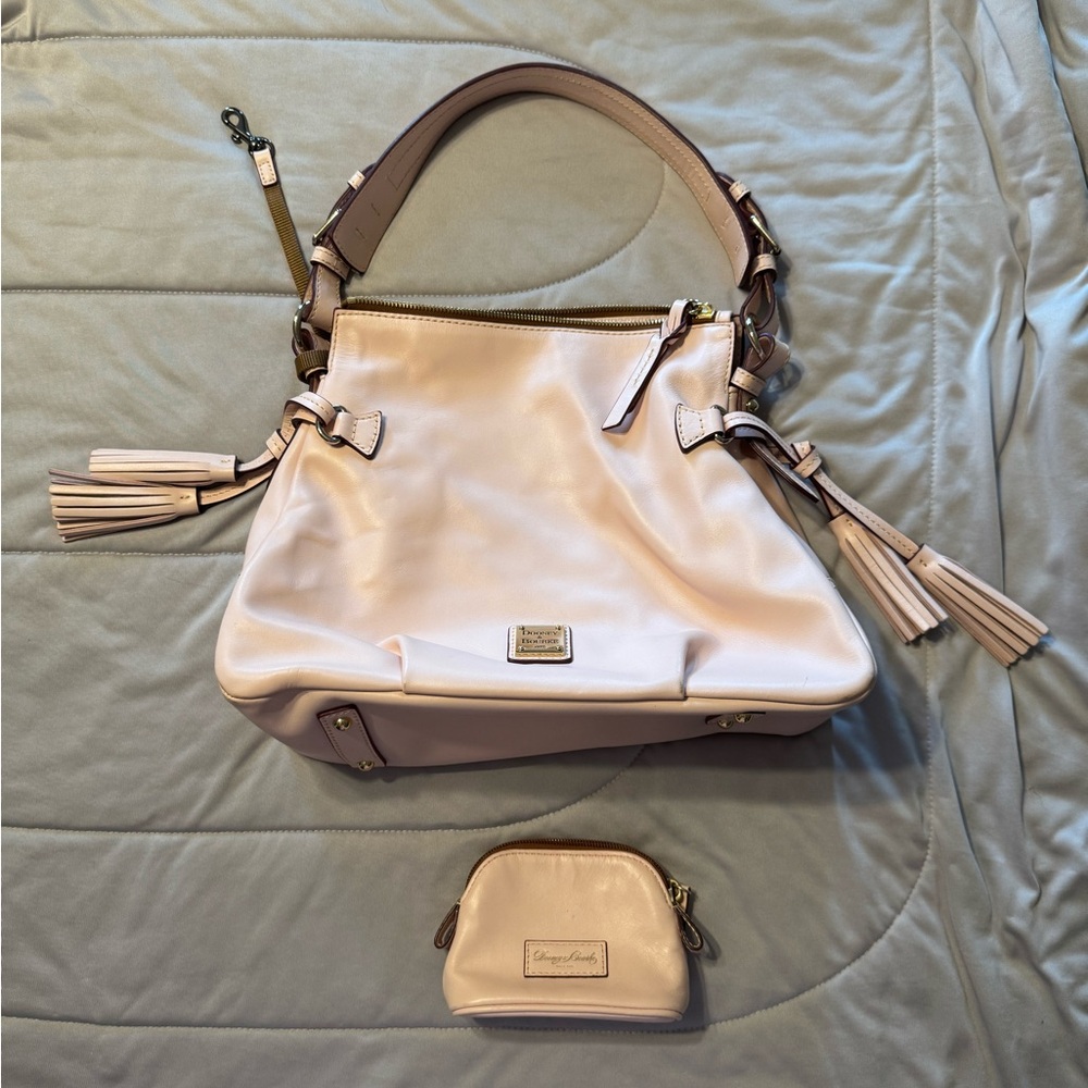 Elegant Cream Handbag and Coin Purse Set
